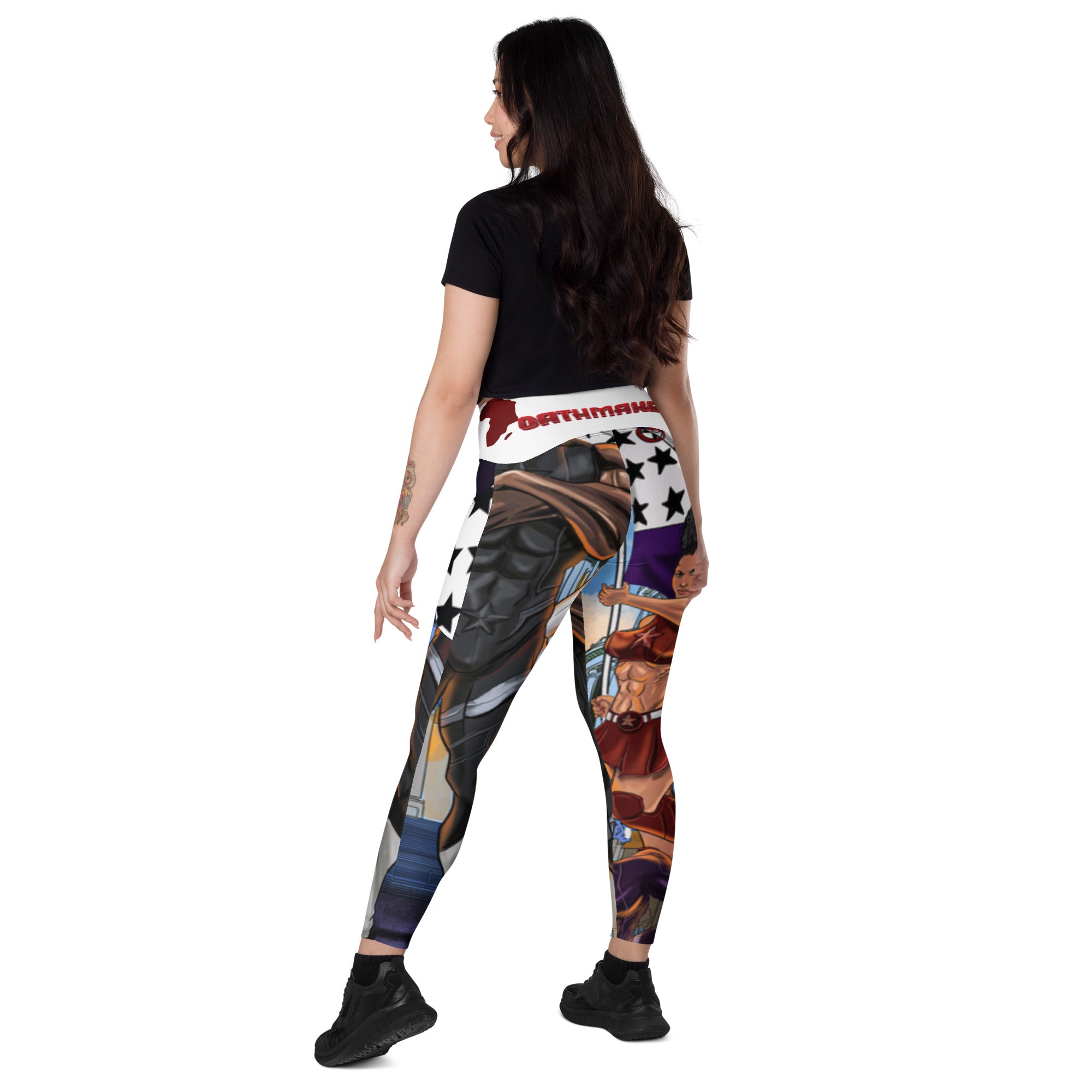 Crossover leggings with pockets