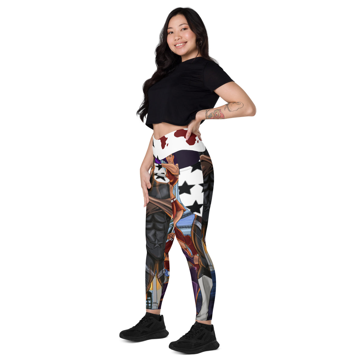 Crossover leggings with pockets